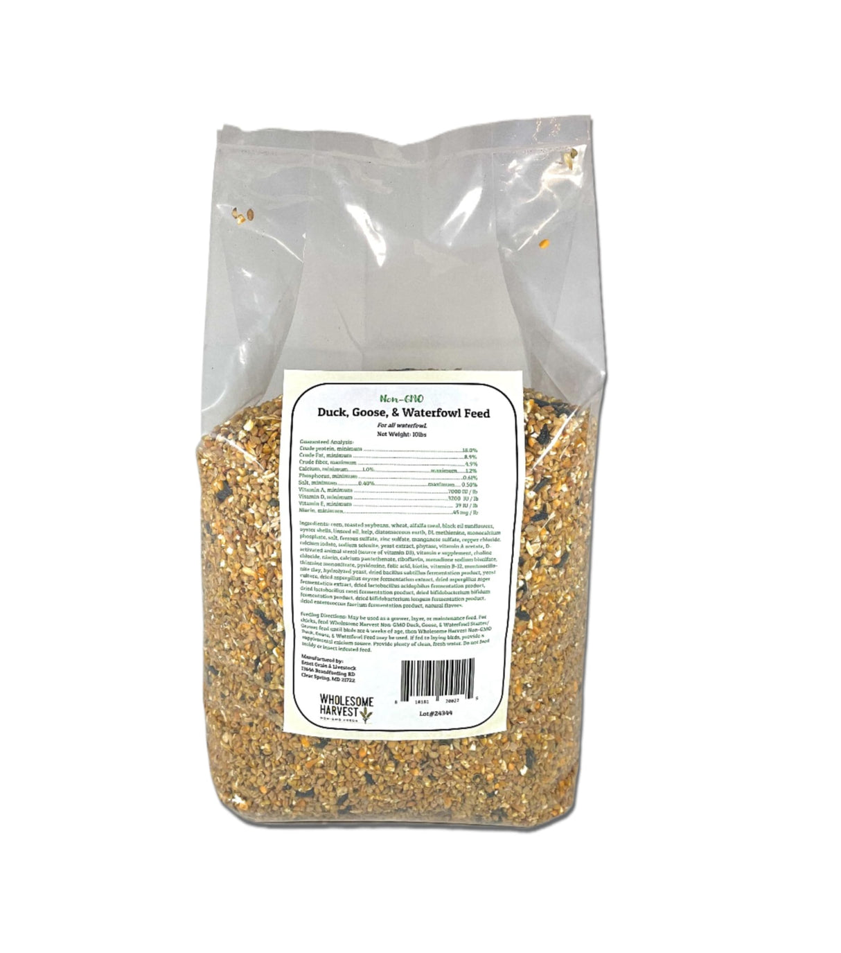 Wholesome Harvest Duck, Goose, Waterfowl Layer Feed 10 lb, High Protein Specially Formulated to Promote Egg Production and Healthy Flocks