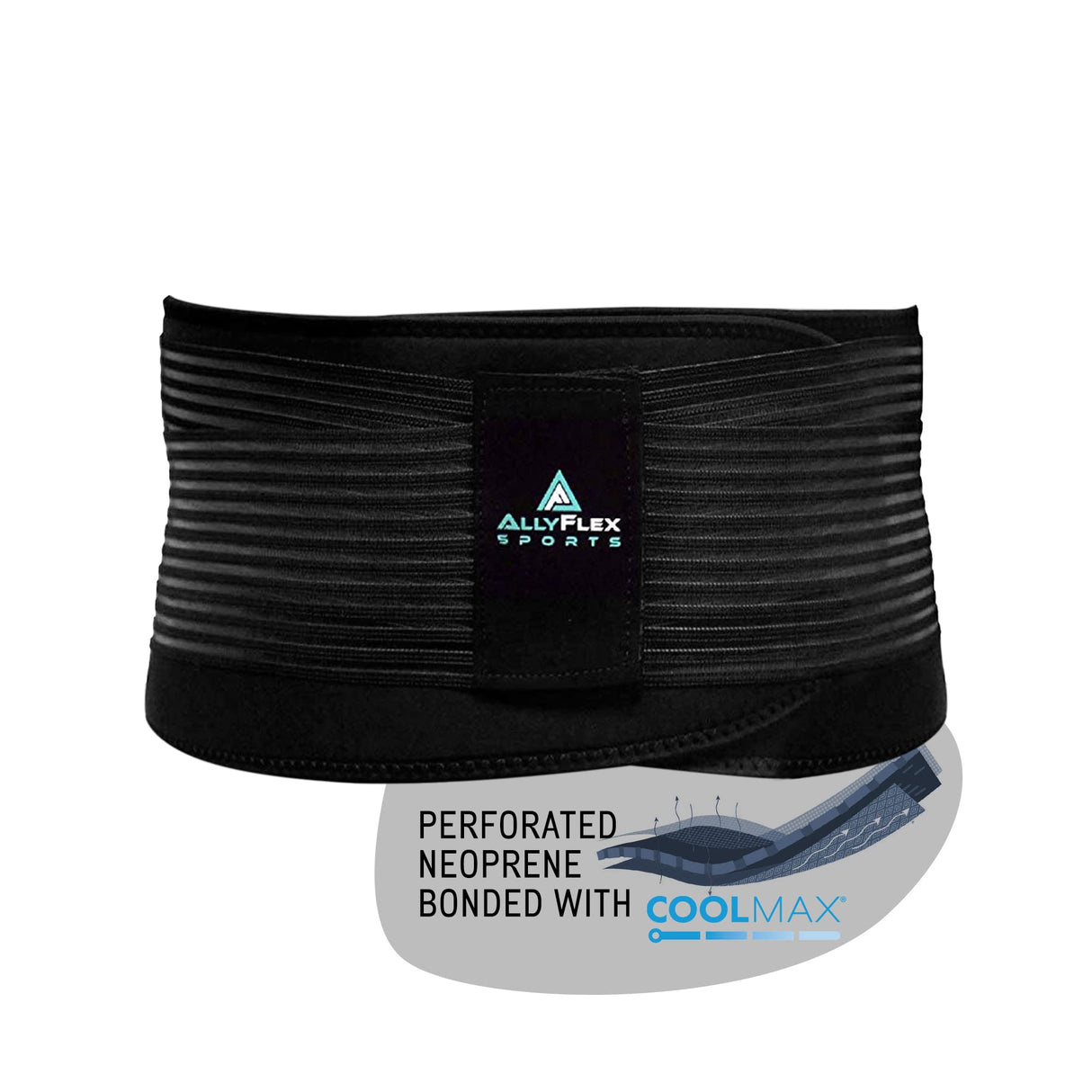 AllyFlex Sports - Back Brace for Plus Size Women and Men Lower Back Support Belt, Cooling Technology Orthopedic Back Belt for Lower Back Pain Relief (X-Large/XX-Large)