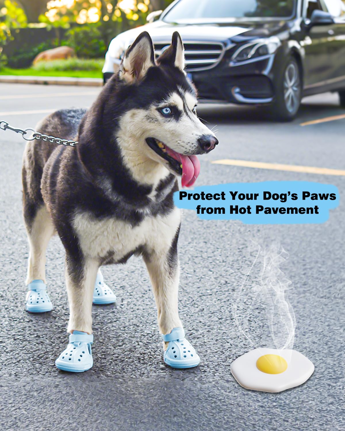 Tuqila Dog Boots for Hot Pavement & Snow, Waterproof Non-Slip Dog Shoes with Reflective Straps, Adjustable Pet Booties for Small to Large Dogs, Outdoor Paw Protection, 4Pcs
