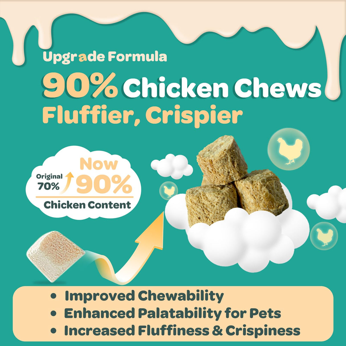 NATURE TARGET Dog Allergy Relief Freeze Dried Chews, with Probiotics, Colostrum for Immune Health, Anti Itch & Seasonal Allergies & Scratching, Omega 3 for Skin & Coat Health, Pawlicking, Hot Spots