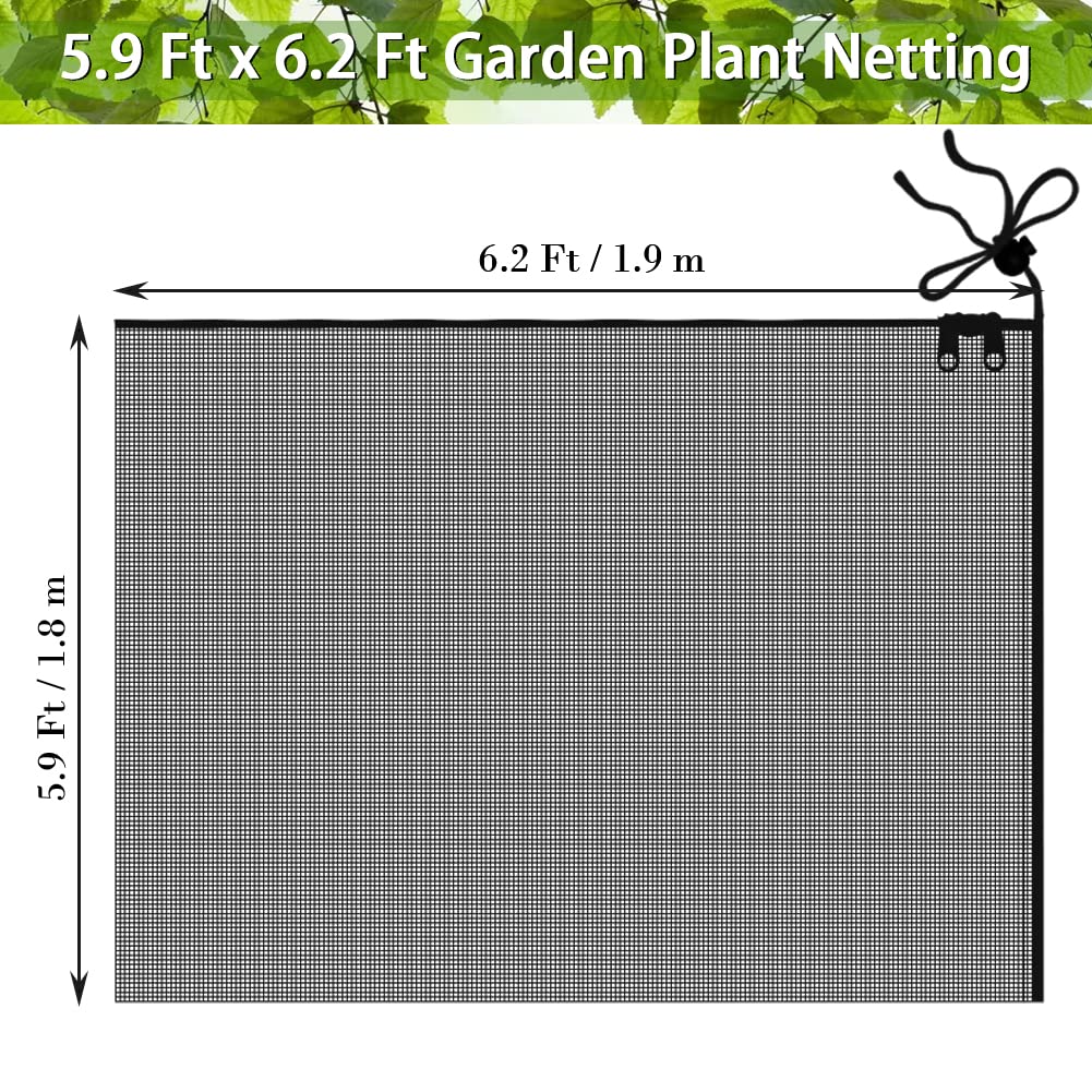 Fruit Tree Netting Large Fruit Tree Covers with Zipper to Protect Fruit from Squirrels and Birds Netting for Fruit Trees Fruit Tree Net Protection (Black, 71 x 75 inch - 1 Pack)