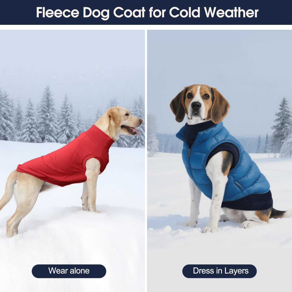 IECOii 2 Pack 3XL Dog Sweater - Fleece Pullover Vest for Large Breeds, Warm Stretchy Fall Winter Coat with Leash Hole, Labrador Retriever, American Bulldog(Size XXXL, Rose Red & Dusty Pink)