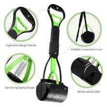 Load image into Gallery viewer, PPOGOO Non-Breakable Pet Pooper Scooper for Dogs and Cats with Long Handle High Strength Material and Durable Spring for Easy Grass and Gravel Pick Up