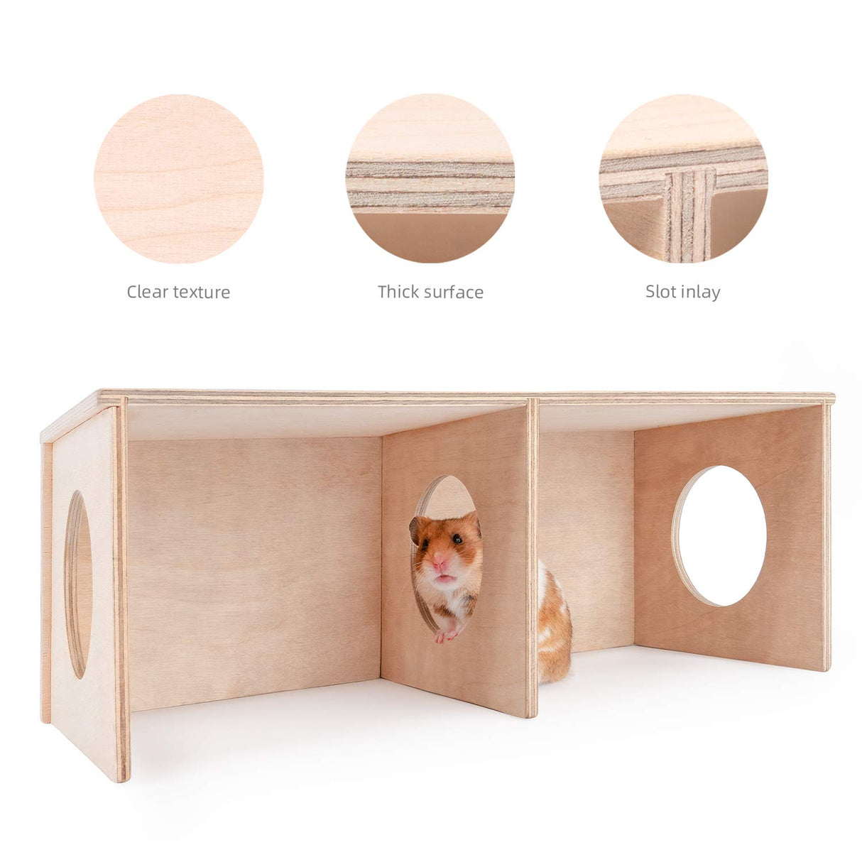 Niteangel Hamster Secret Peep Shed 2-Chamber Hideout & Tunnel Exploring Toys (Large - for Syrian Hamster)