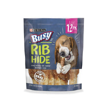 Load image into Gallery viewer, Busy Purina Busy Small/Medium Breed Dog Rawhide Treat, Rib Hide - 12 ct. Pouch