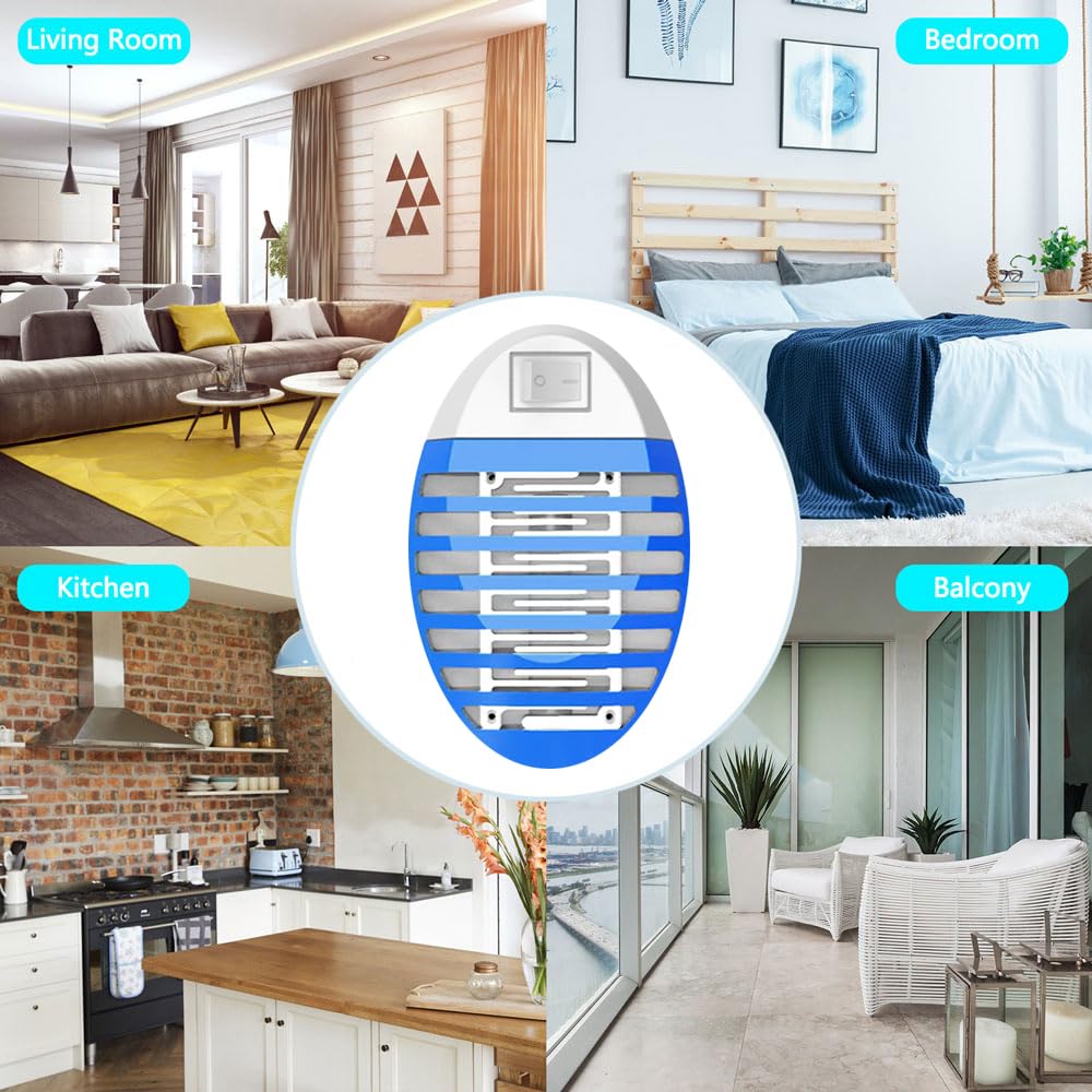 4 Pack Bug Zapper Indoor, Fly Trap for Indoors, Electronic Mosquitoes Killer, Mosquito Zapper, Electronic Mosquito Zapper Gnat Traps with LED Light for Patio