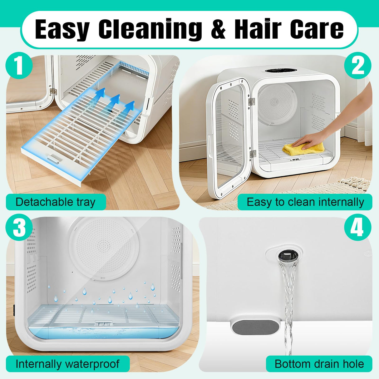 Automatic Pet Hair Dryer Box,Powerful Motor Fans Blower for Cats and Small Dogs,360° Drying,Temperature Control,Self-Dryer Boxes with 3 Adjustable Speed Settings&Quick Drying Modes, Cat Toys,Towel W