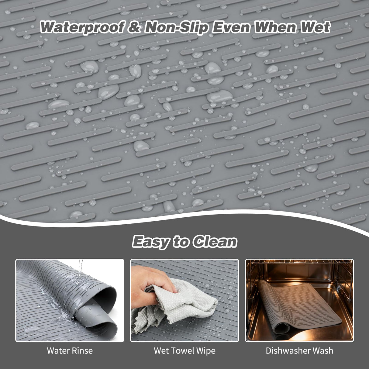 Dog Grooming Table Mat Pad Non Slip, Multipurpose Soft Pet Grooming Table Mats at Home, 28 x 19.7 Inch Silicone Durable Anti-Fatigue Groomer Mats Paw Protection Easy-Clean Cat Dog Bath Mat (Grey)