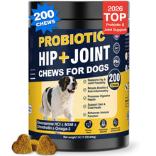 Load image into Gallery viewer, Hip and Joint Supplement for Dogs Dog Probiotics Glucosamine Chondroitin MSM Chew for Dog Arthritis Pain Relief Extend Joint Care, Probiotic for Digestive/Gut Health for Large/Small/Senior Breed Dogs