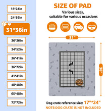 Load image into Gallery viewer, Washable Pee Pads for Dogs, 2Pack Puppy Pads Washable with Bone Print,Absorbent Reusable Whelping Pads Non-Slip Dog Mats for Floor Protector, Couch Cover, Crate, Potty Training 31x36