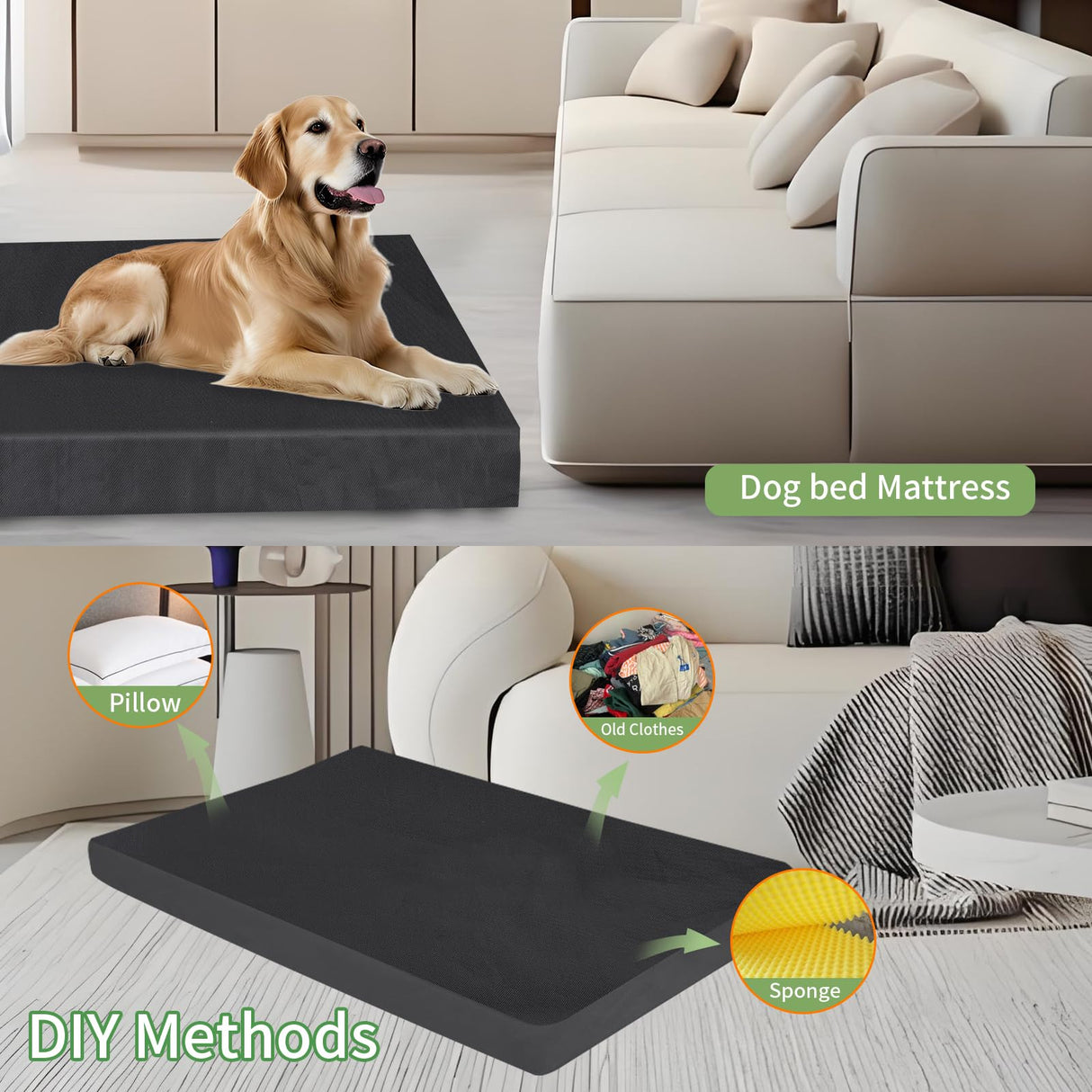 Dog Bed Covers Replacement Washable Waterproof Pet Bedding Cover with Durable Zipper, Large 42"X28"X4" Heavy Duty Dog Bed Liner for Indoor Outdoor, Easy to Clean