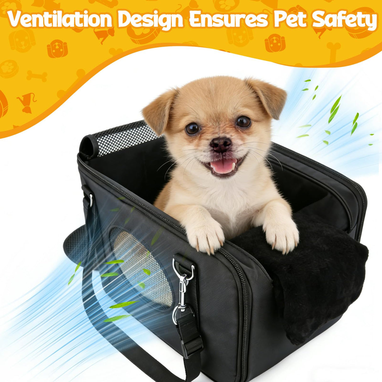 BABORUI Center Console Dog Car Seat, 3-in-1 Portable Pet Carrier, Cat Car Seat with Zipper Fold Storage, Travel Ride Companion for Cats