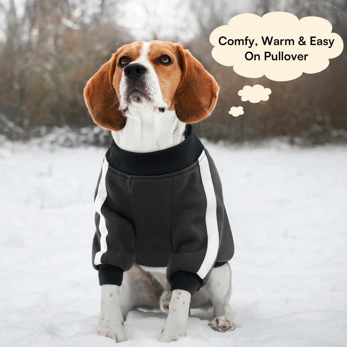 Queenmore Fleece Dog Sweater for Male Dogs, Soft Pullover Dog Sweatshirt with Leash Hole/Reflective Stripes – Cozy Winter Fleece Jacket for Small Medium Large Boy Puppy, Grey XS