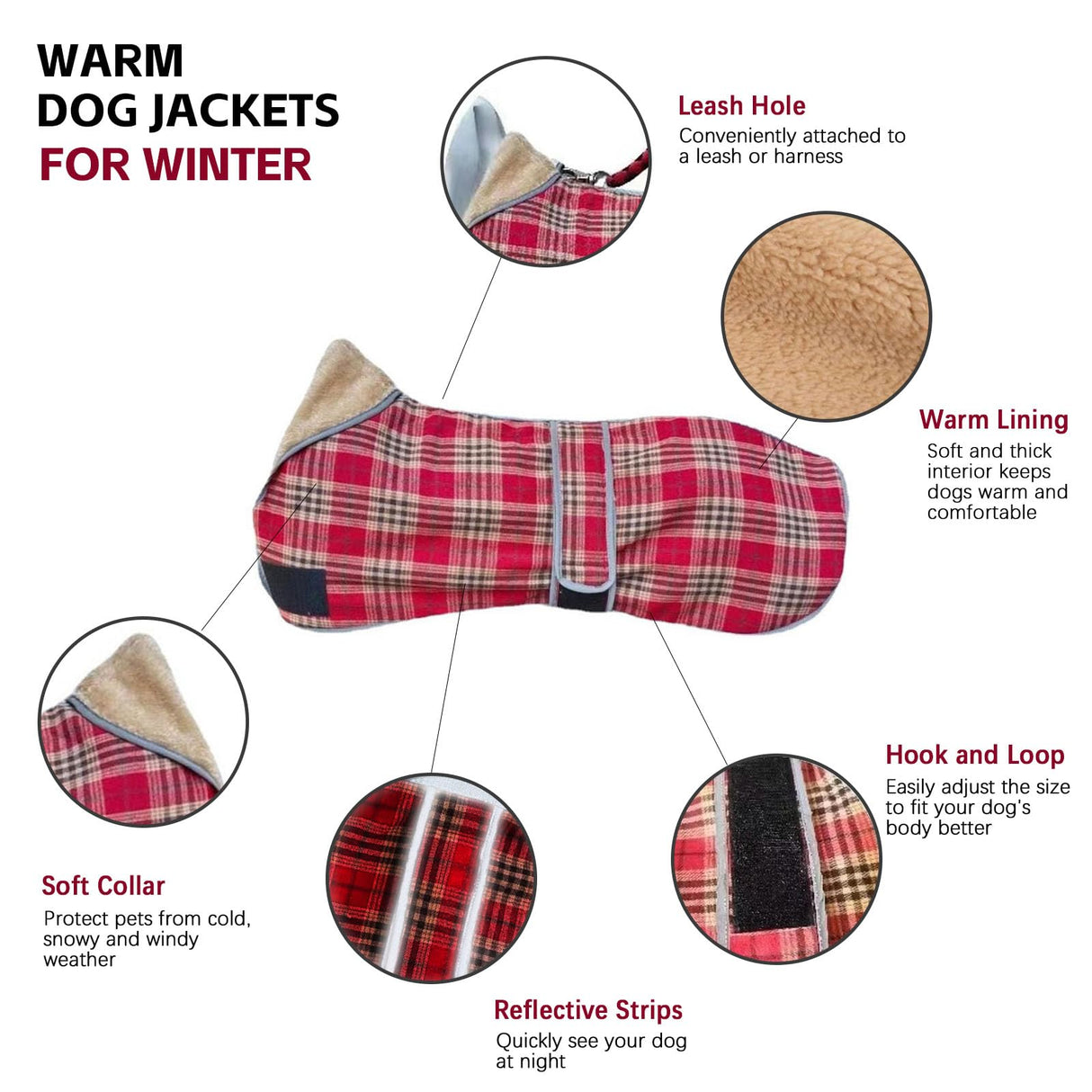 UOSIA Greyhound Coats - Autumn Winter Dog Jacket Adjustable Thin and Warm Fleece Coat for Whippet Dogs Cozy Lightweight Winter Dog Clothes for Italian Greyhound M