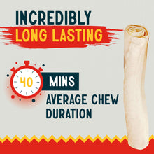 Load image into Gallery viewer, Canine Chews 10-11" Rawhide Bones for Large Dogs, Durable USA Beefhide Dog Rawhide Chews, Retriever Rolls 20 Pack (5 lbs)