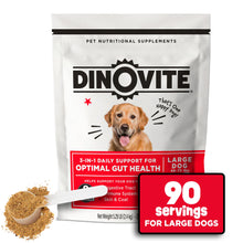 Load image into Gallery viewer, Dinovite Probiotic Supplement for Dogs, Omega 3, Hot Spot Relief, Skin & Coat Supplement, 90 Day Supply for Large Dogs