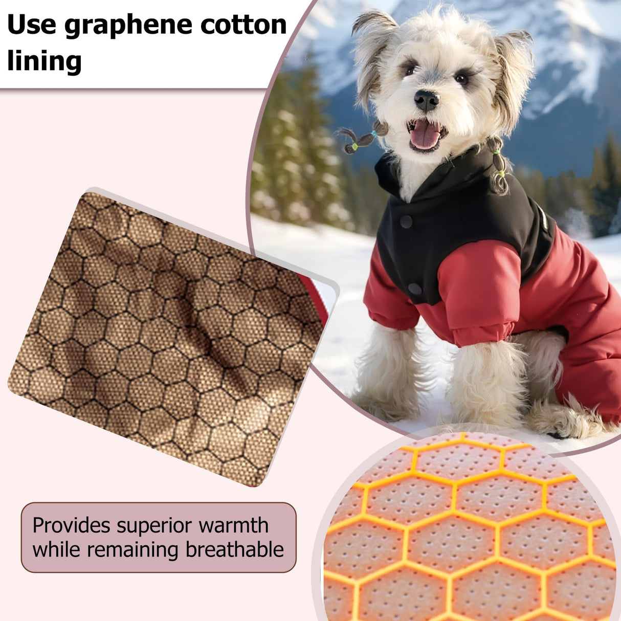 Duuclume Winter Dog Coat with Stand Collar,Windproof Waterproof Warm Dog Jacket for Cold Weather, Four Legged Pet Snowsuit (Beige, 2XL)