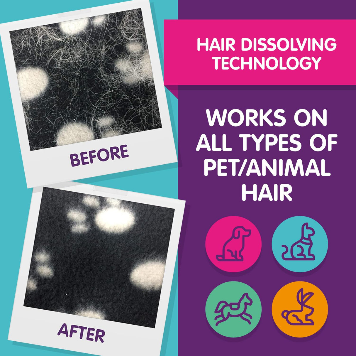 Vamoosh Pet Hair Dissolver | Pet Hair Remover for Washing Machines | Removes Odor Dissolves Dog, Cat, Animal Fur | Cleans Pet Bedding in Washing Machine | Easy to Use | 100g (Pack of 6)