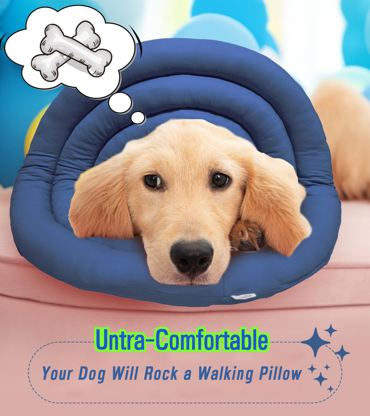 BARDIMIES Soft Dog Cones, Recovery Dog Donut Collar After Surgery- Cone of Shame Alternative, Pet Elizabethan E-Collar Anti-Bite Lick Wound Healing Adjustable for Small Large Medium Dogs, M