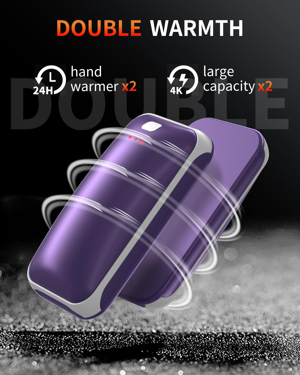 Hand Warmers Rechargeable, 2 Pack 4000mAh Electric Handwarmer, Portable Pocket Heater Handwarmers, Gifts for Men, Women, Christmas, Outdoor, Indoor, Golf, Camping, Hunting Accessories
