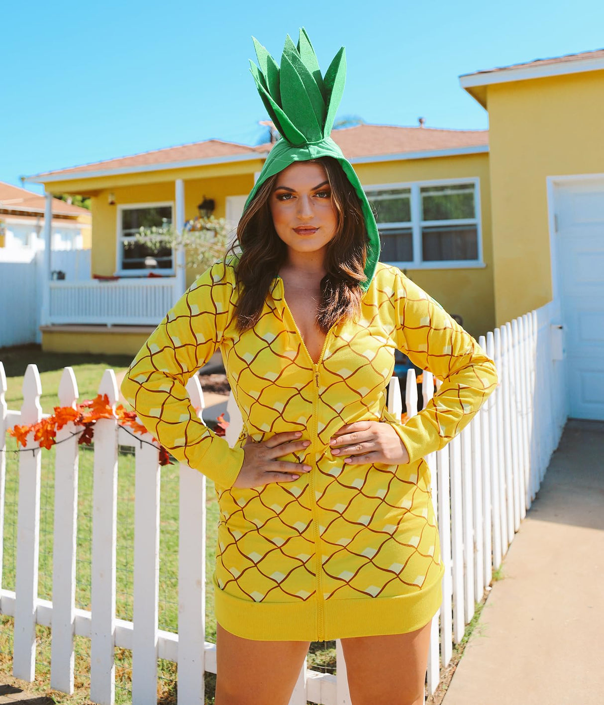 Tipsy Elves Pineapple Halloween Costume Dress: Large