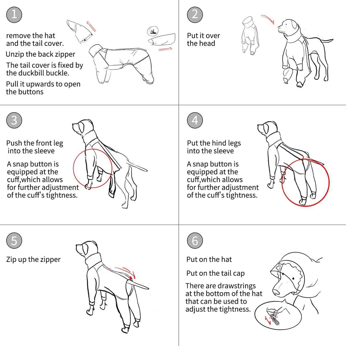 Dog Raincoat for Medium Large Dogs,rain Jacket Coat, Full Leg Coverage Waterproof Rain Suit with Detachable Hood & Tail, Reflective Strips,Labrador Retriever (Black for Gril, X-Small)