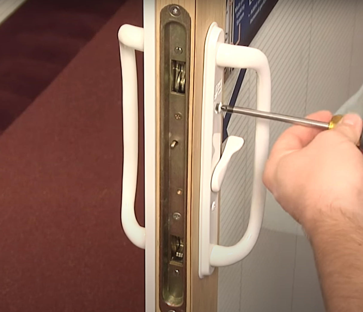 Multi-Point Mortise Lock Replacement with 11-3/4" Face Plate for Sliding Patio Glass Door | Dual-Point Security with Anti-Slam Pin - 11" Hole Spacing | Fix & Repair Locking Mechanism