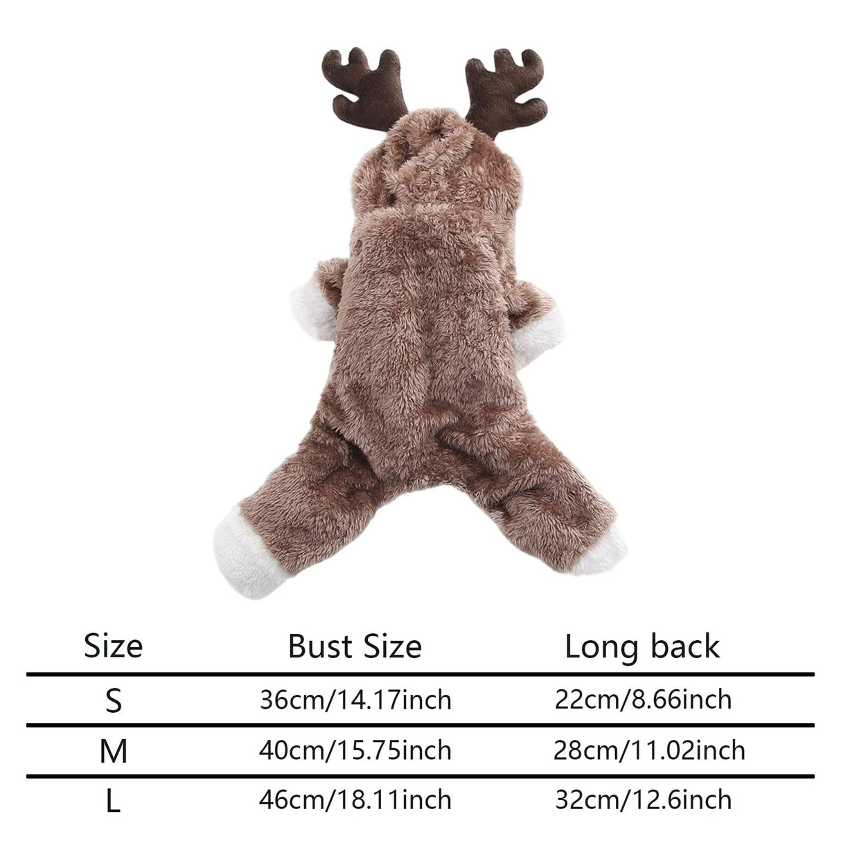 Dog Christmas Reindeer Cosplay Outfit, Cute Dog Hoodies Winter Sweatshirt for Puppy, Warm Pet Costume Clothing for Small Dogs (Small)