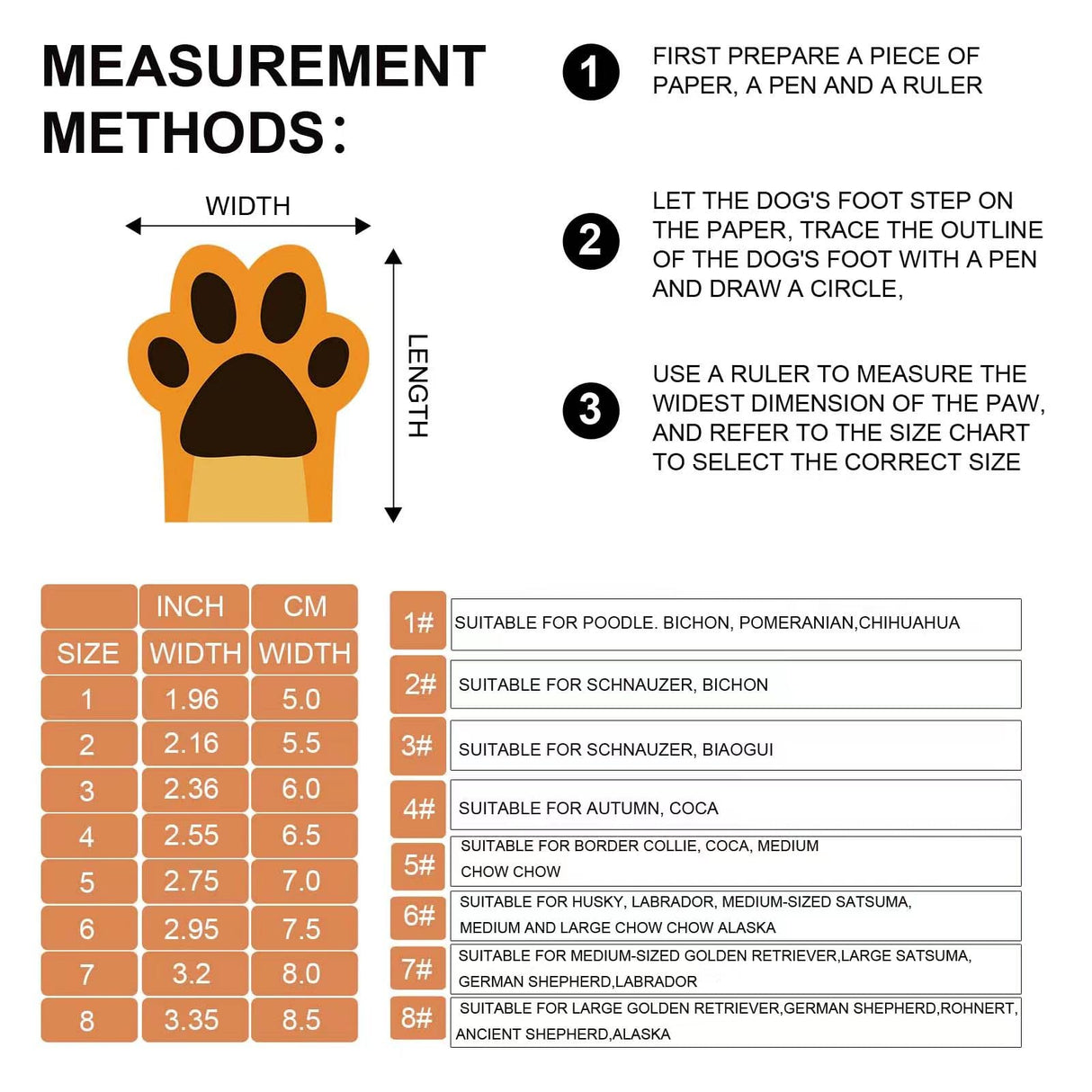 Dog Boots, Medium and Large Dog Boots and paw Guards, Suitable for Snowy Winter Days, hot Summer Roads, Waterproof in The rain, Outdoor Walks, Indoor Hard Surface Anti-Slip Shoes 4 Pieces
