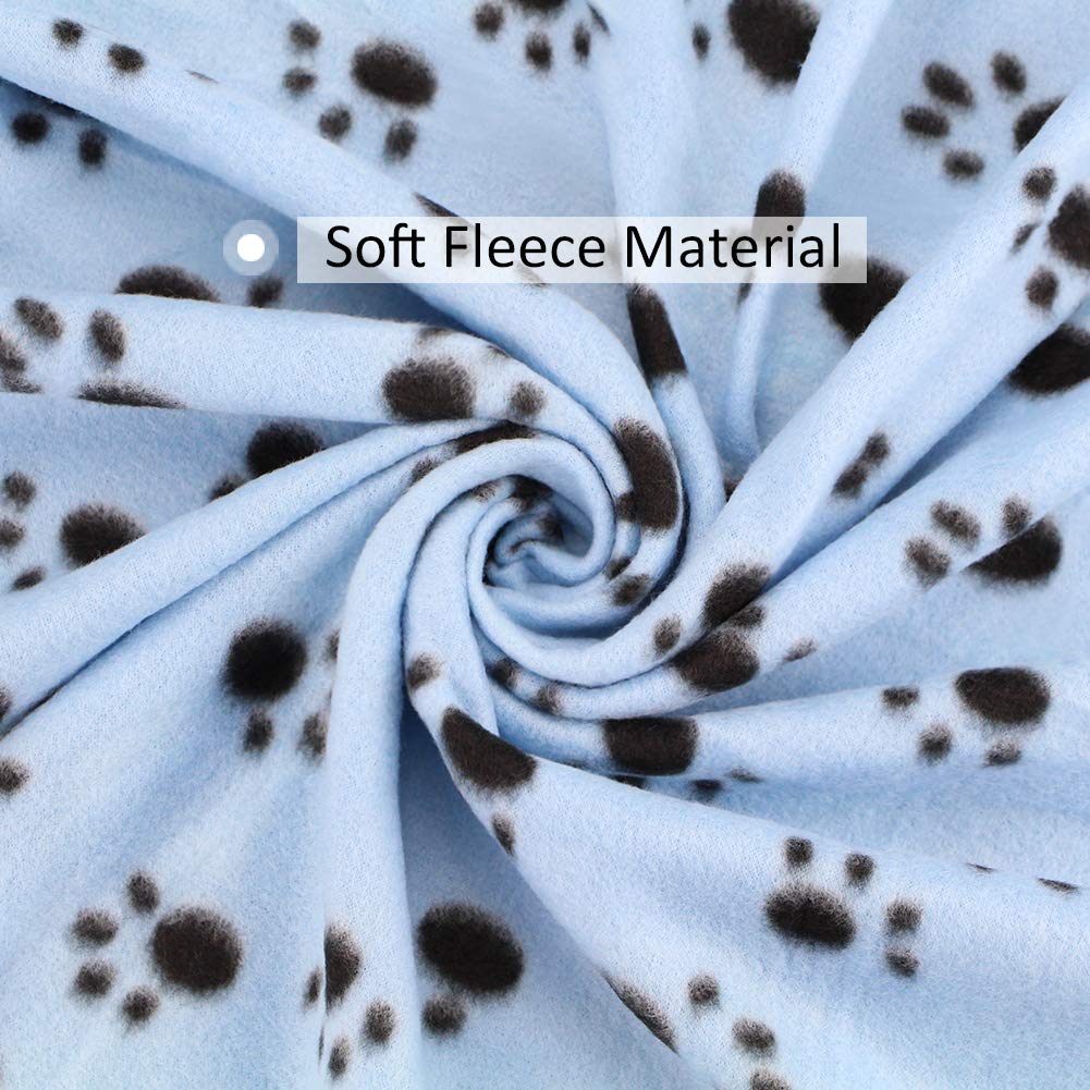Comsmart Pet Blanket Dog Cat Soft Fleece Blankets Sleep Mat Pad Bed Cover with Paw Print for Kitten Puppy and Other Small Animals, 6 Pack of 39x35 Inches
