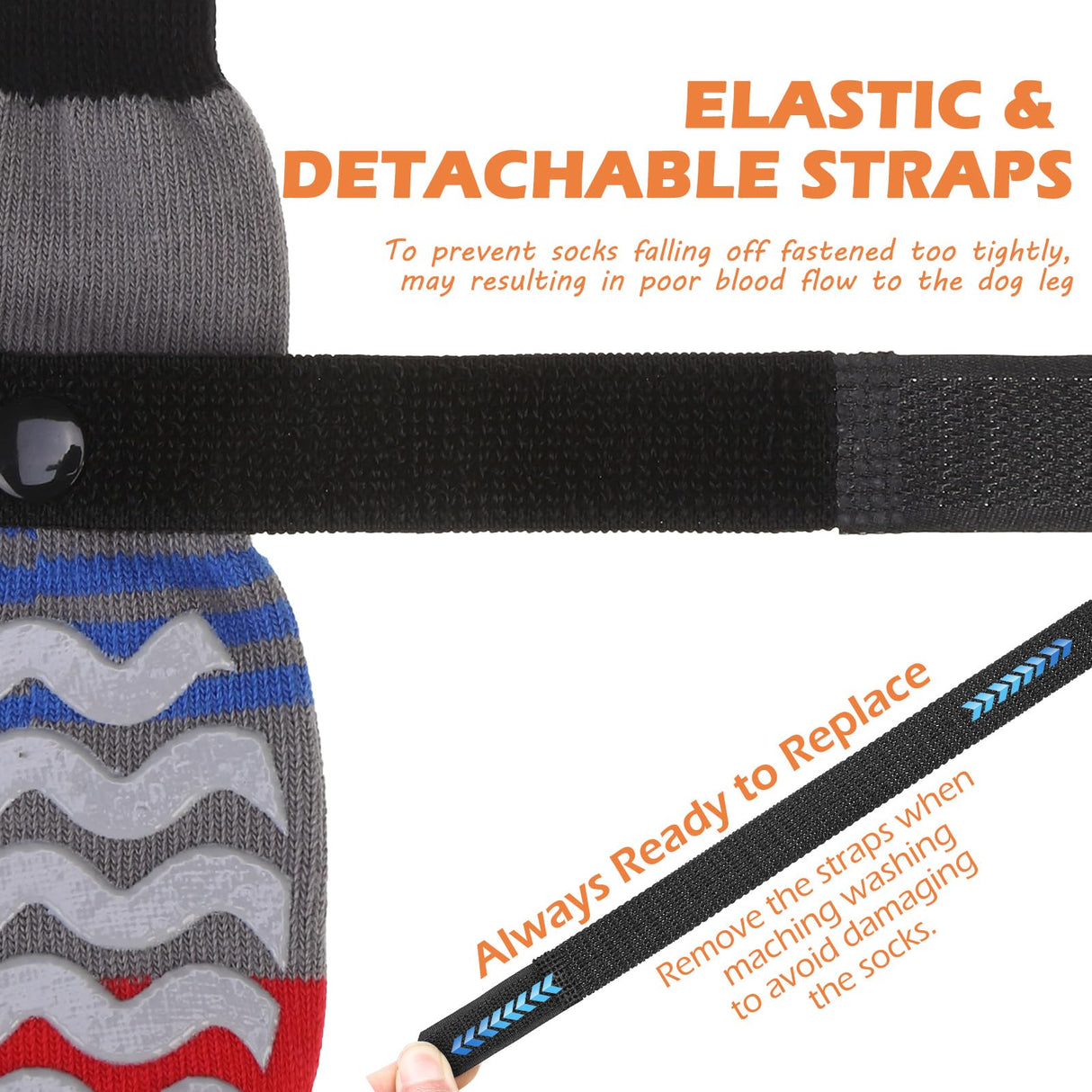 EXPAWLORER Dog Socks to Prevent Licking Paws with Grippers for Hardwood Floors Anti Slip, Cute Double Sides Dog Winter Shoes Booties Boots & Paw Protectors with for Small Medium Large Senior Dogs S