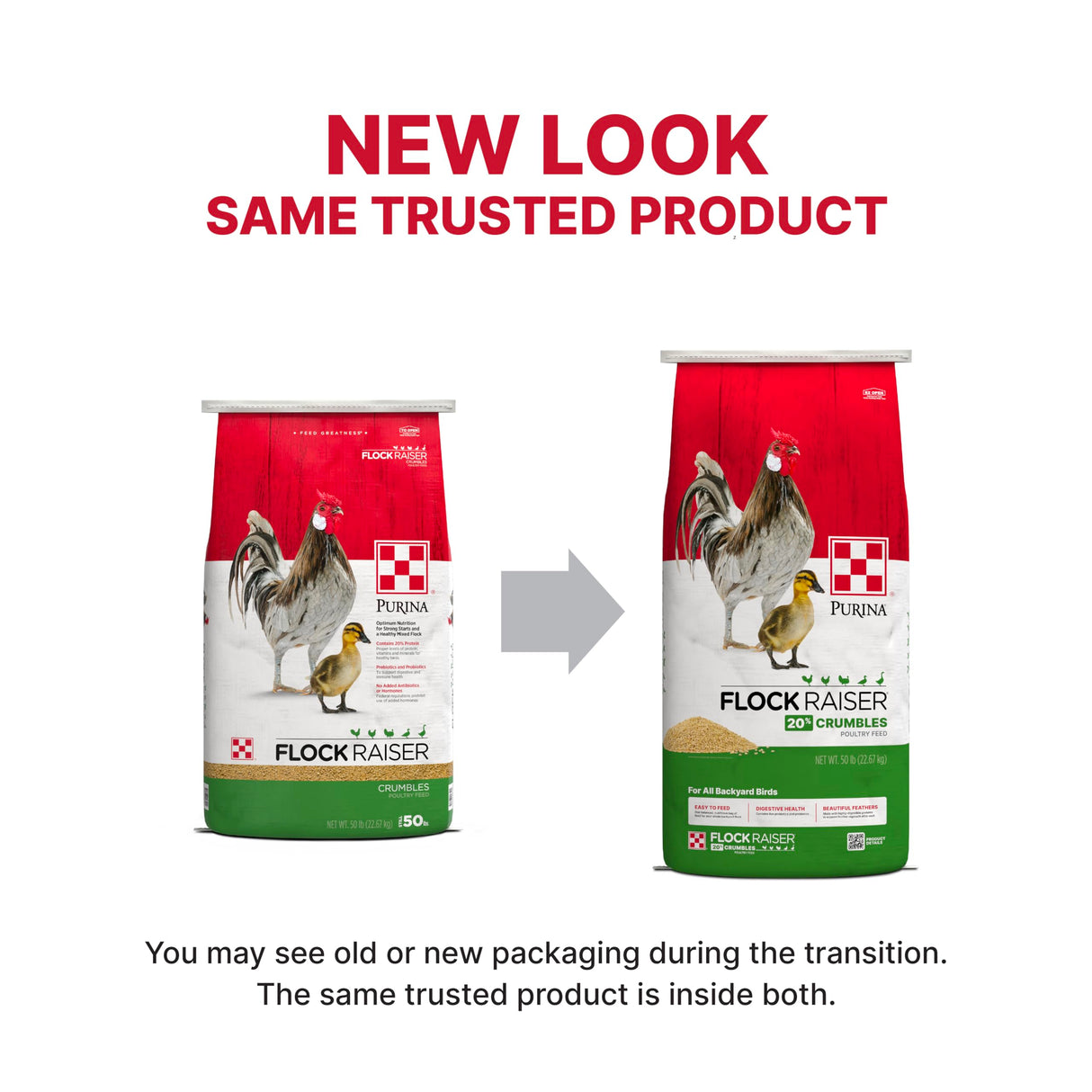 Purina | Flock Raiser Crumbles Poultry Feed | 50 Pound (50 LB) Bag