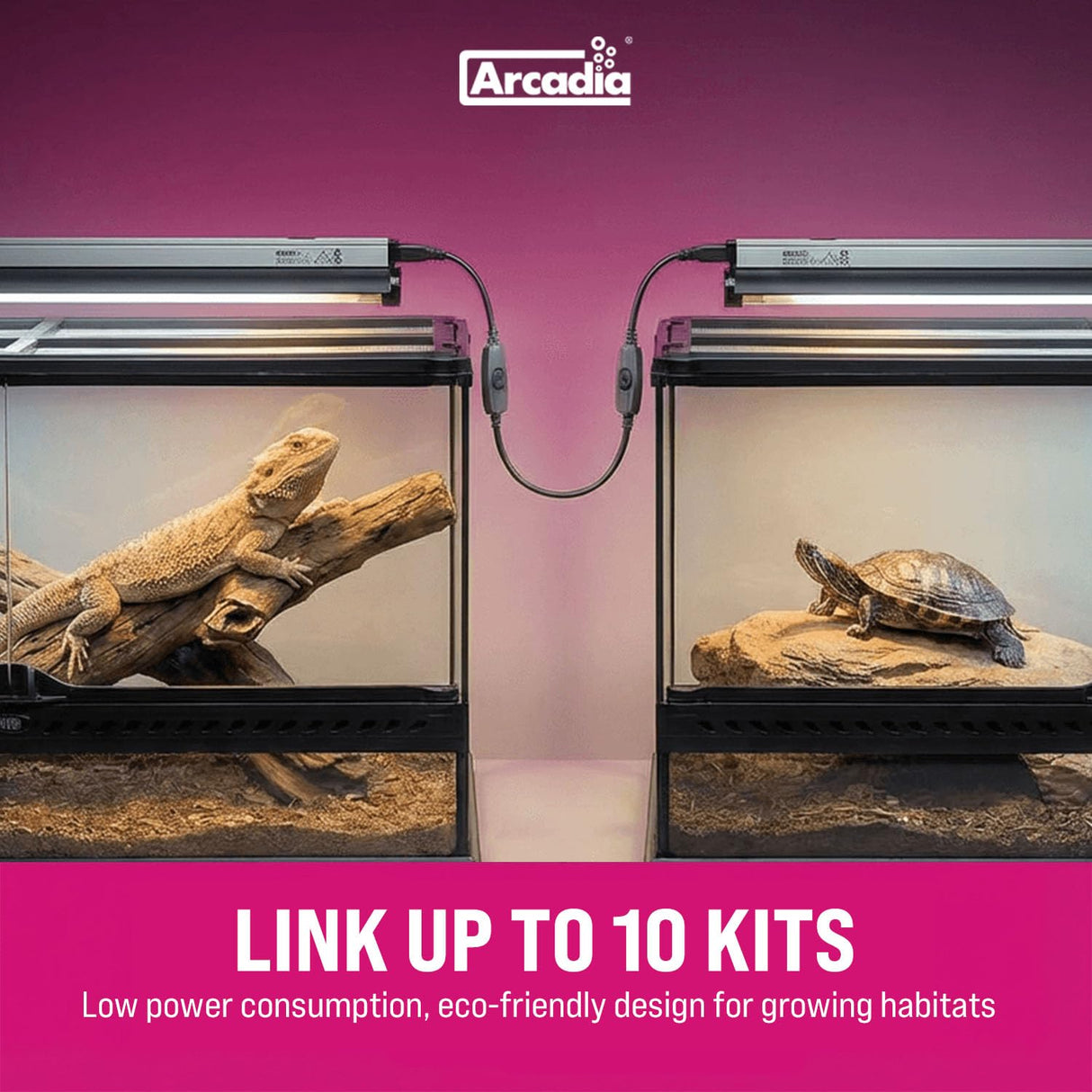 Arcadia T5 UVB Reptile Light Fixture Kit 34" Long 39 Watts 6% UVB Forest – Complete UVB Light for Reptiles, Turtles, Snake, Bearded Dragon Lamp, Long Lasting Easy to Use Professional Lighting