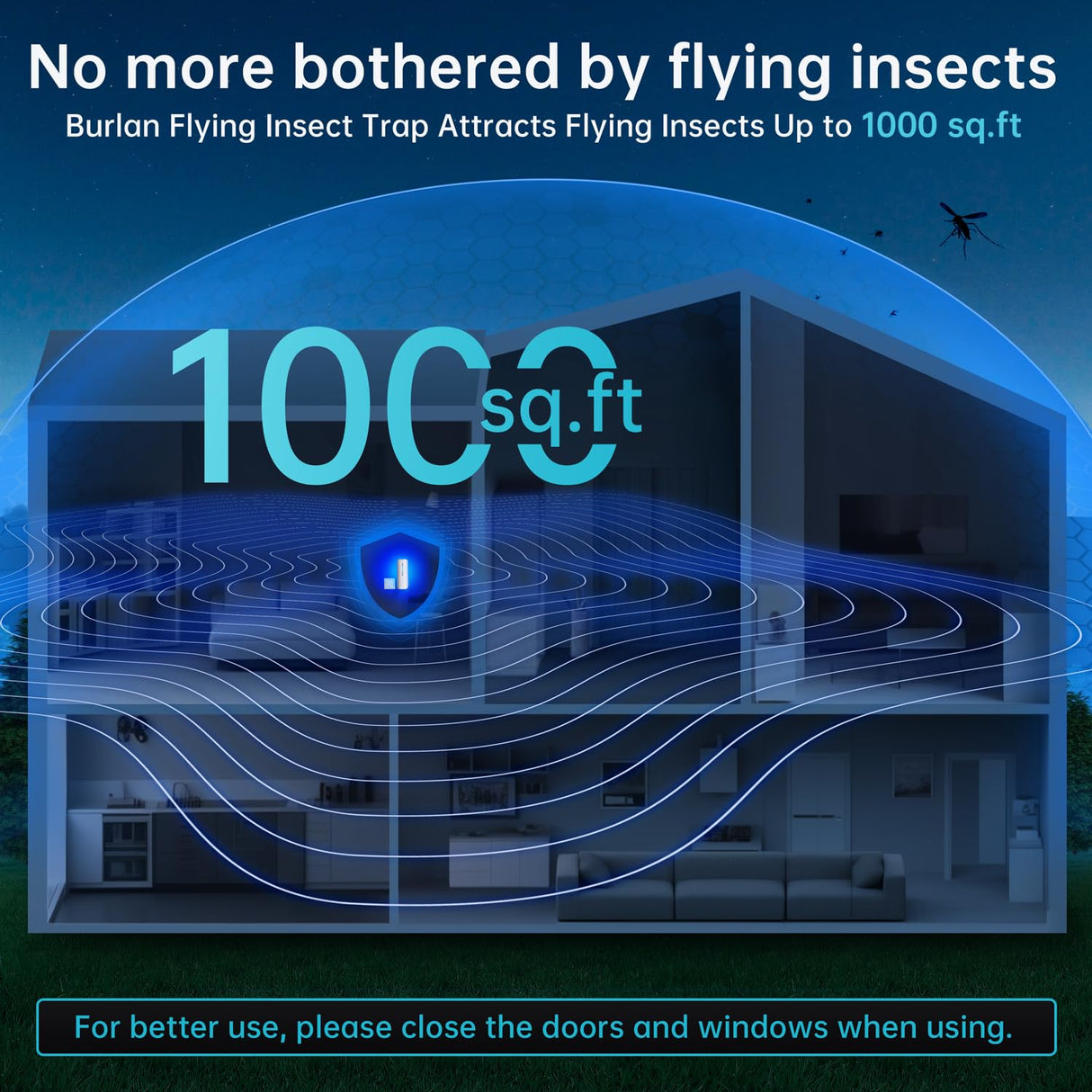 Fruit Fly Traps Indoor for Home: Plug in Mosquito Bug Zapper Gnat Moth Catcher with 9W Night UV Light, 2 Devices 20 Sticky Glue Board Refills for Indoors Flying Insect Trap