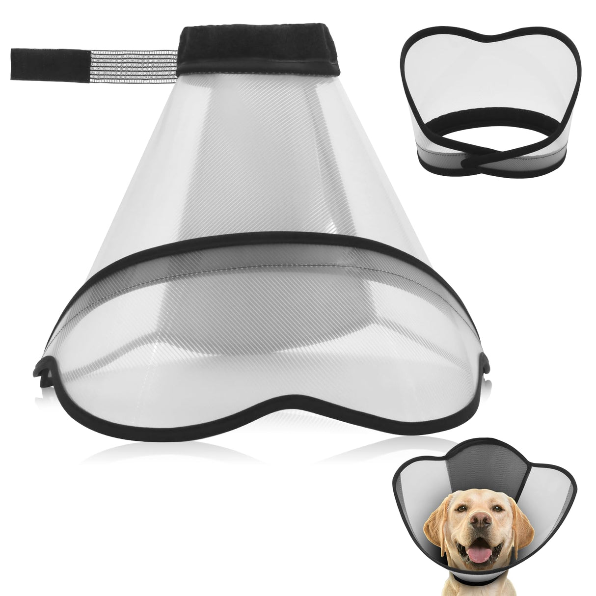 Upgraded Dog Cone Collar for Dogs After Surgery, Adjustable Dog Cone Collar for Large Medium Dogs,Breathable Elizabethan Pet Recovery Collar(Size:XL)