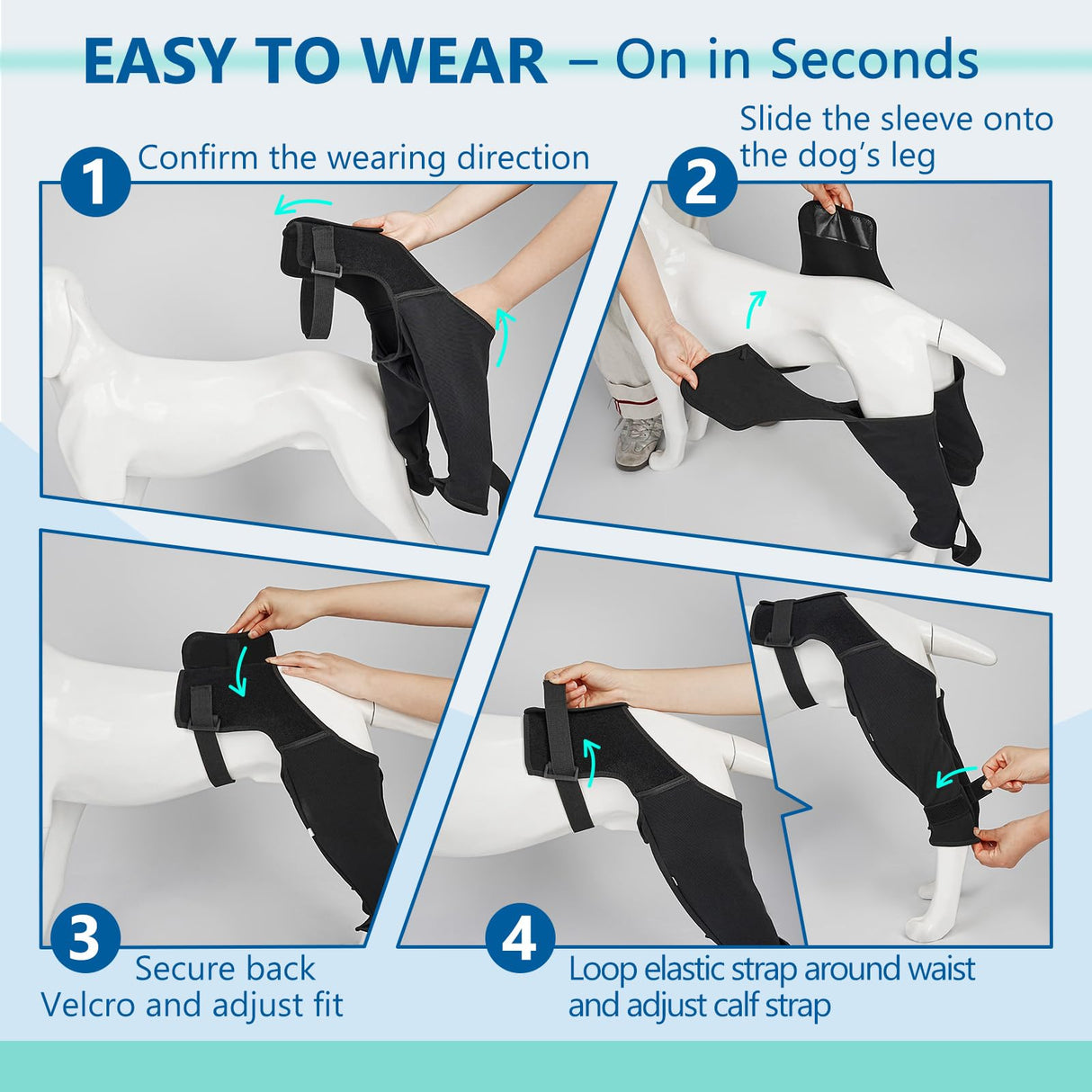 Pawfun Dog Rear Leg Sleeve to Stop Licking, Breathable Anti-Slip Recovery Sleeve Pants for Wound Protection After ACL/TPLO Surgery, Hot Spots, Lick Granulomas–Cone Alternative for Leg Healing,XL