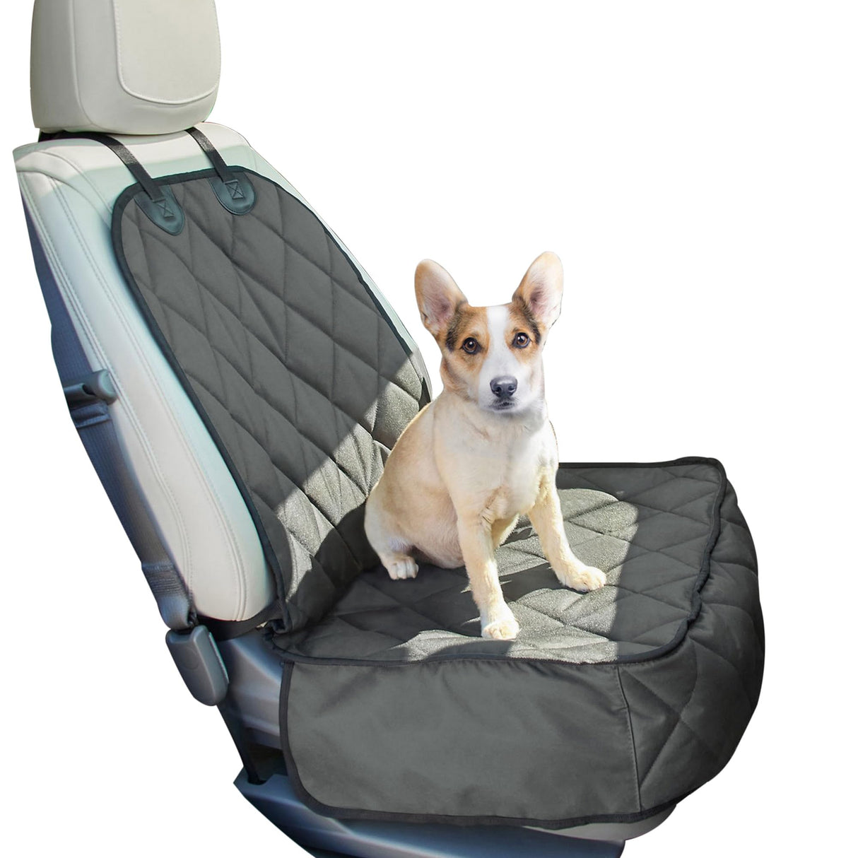 GOOPAWS Dog Car Seat Cover, Waterproof Dog Hammock, Scratchproof Travel Car Bed Back Seat Cover for Pets, with Storage Pocket for Car SUV Truck (Grey-3)