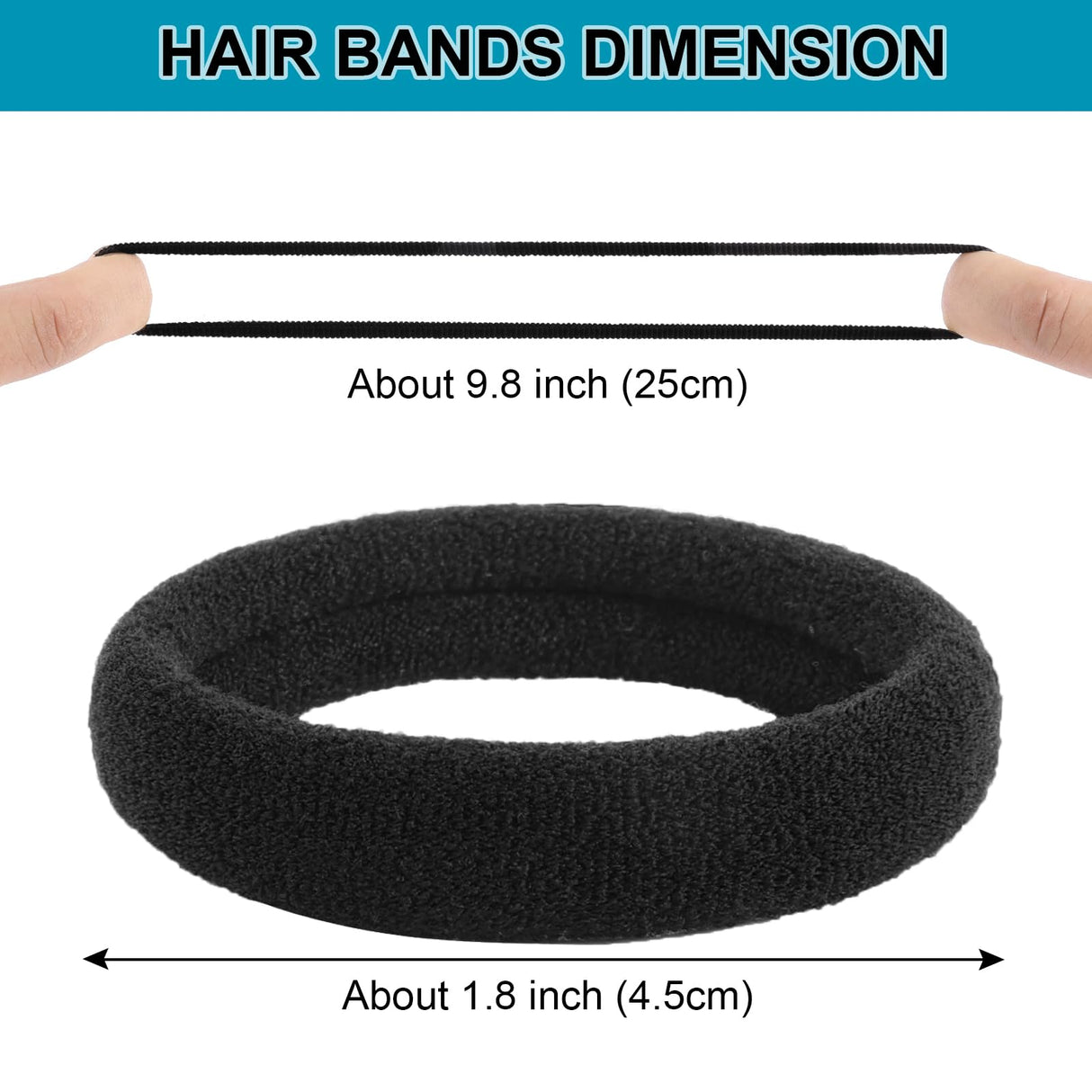 120PCS Black Hair Ties for Women Girls, Elastic Hair Bands Ponytail Holders
