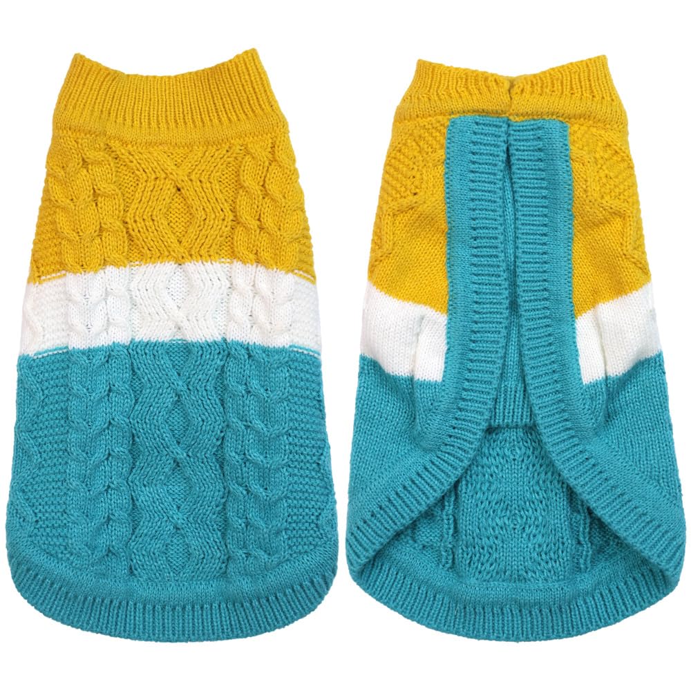 SHIAOMIN Knitted Dog Sweater - Color Block Thick Warm Dog Clothes Pet Winter Coat, Puppy Outfits Cat Apparel for Small Medium Dogs Cats Boy Girl Pet (XX-Large)