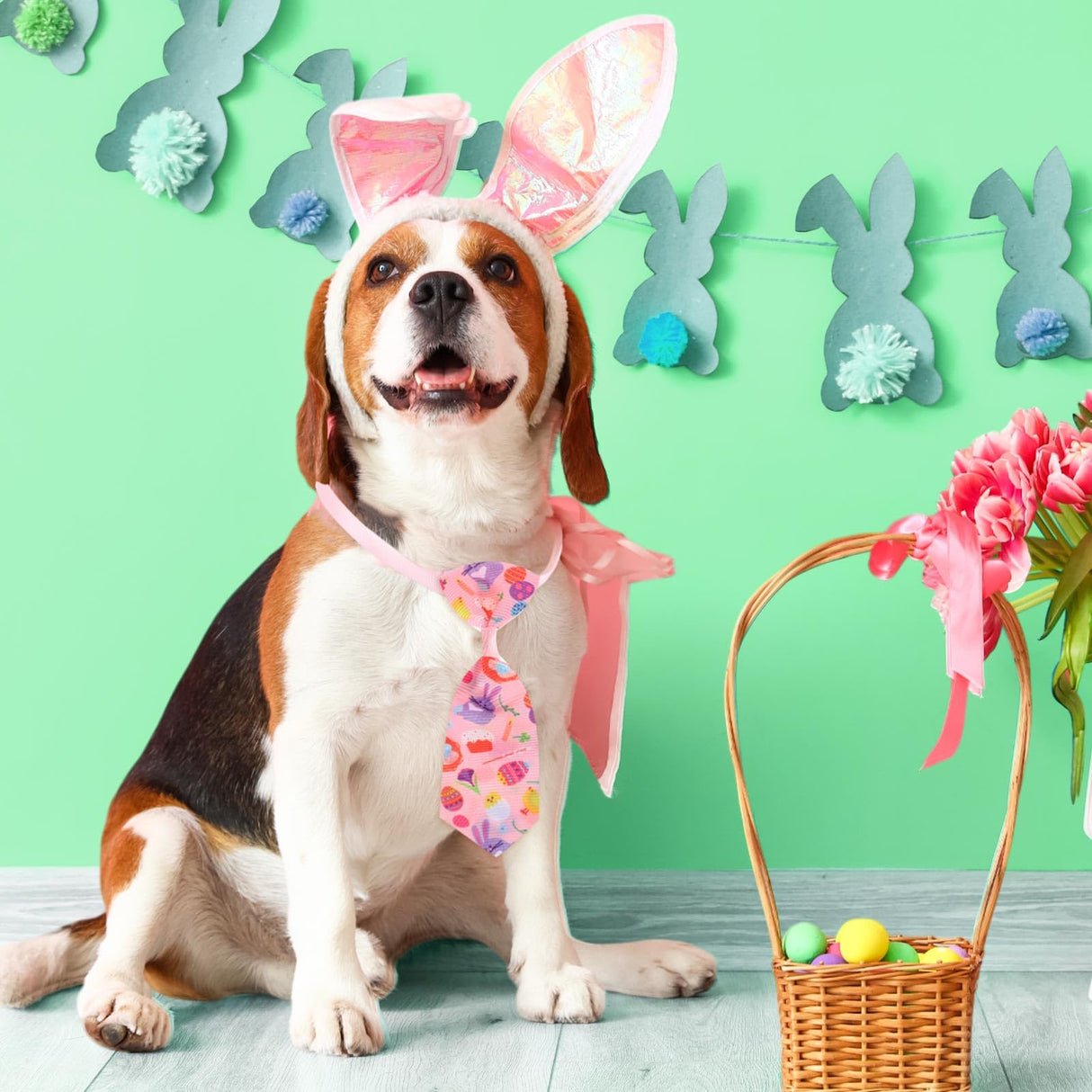 Chunful 150 Pcs Easter Dog Bow Ties Collars Bulk Easter Adjustable Cat Dog Bowtie Neckties Collars Set Basic Bow Tie for Small Medium Pet Grooming Accessories
