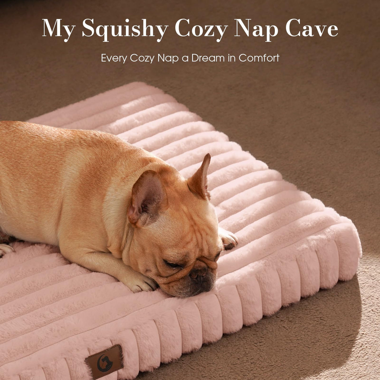 Cozila Orthopedic Dog Bed Medium Size Dog, Pet Beds with Waterproof Lining, Soft Short Plush Surface & Egg Crate Foam, Machine Washable Pet Mat with Removable Cover & Anti Slip Bottom