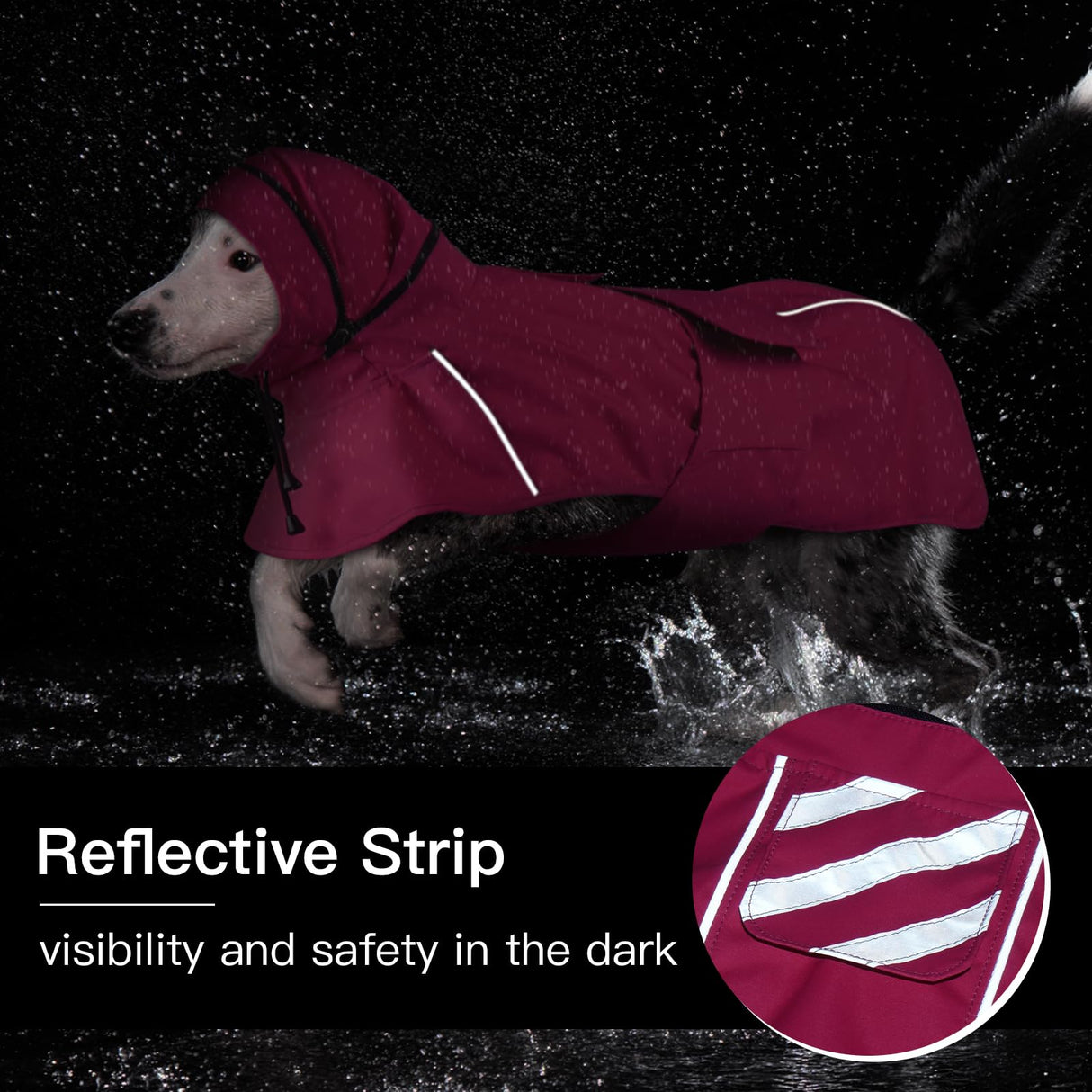 Dog Raincoat Waterproof , Reflective Adjustable Rain Jacket with Leash Hole, Convertible Hood/Collar Rain Coat for Dogs Poncho Breathable Lightweight (Neon Pink, XL)