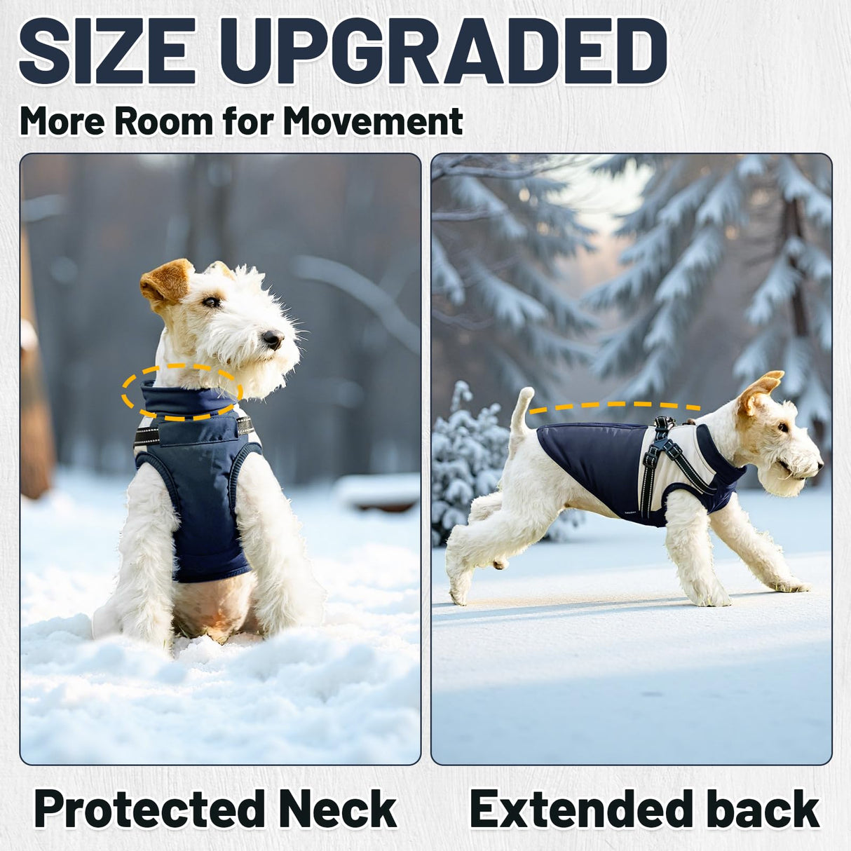 COOHAMS Dog Winter Coat for Small & Medium Dogs, Waterproof Dog Coat with Harness, Puppies Windproof Puppy Puffer Jacket, Snowsuit for Dachshund, Frenchie, Corgi (Classic Blue,XL)