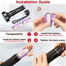 Load image into Gallery viewer, Vansky Black Light UV Flashlights, Ultra Bright 100 LED 395nm Ultraviolet Blacklight Detector for Dog Cat Pet Urine, Dry Stains and Bed Bug, Matching with Pet Odor Eliminator