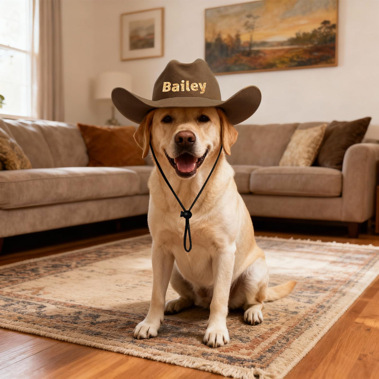 DUCKBE Personalized Dog Cowboy Hats with Name, Custom Cowboy Hat for Dog, Holiday Party Cowboys Costume for Puppy, Pet Tiny Cowboy Cap Birthday Gifts for Pet