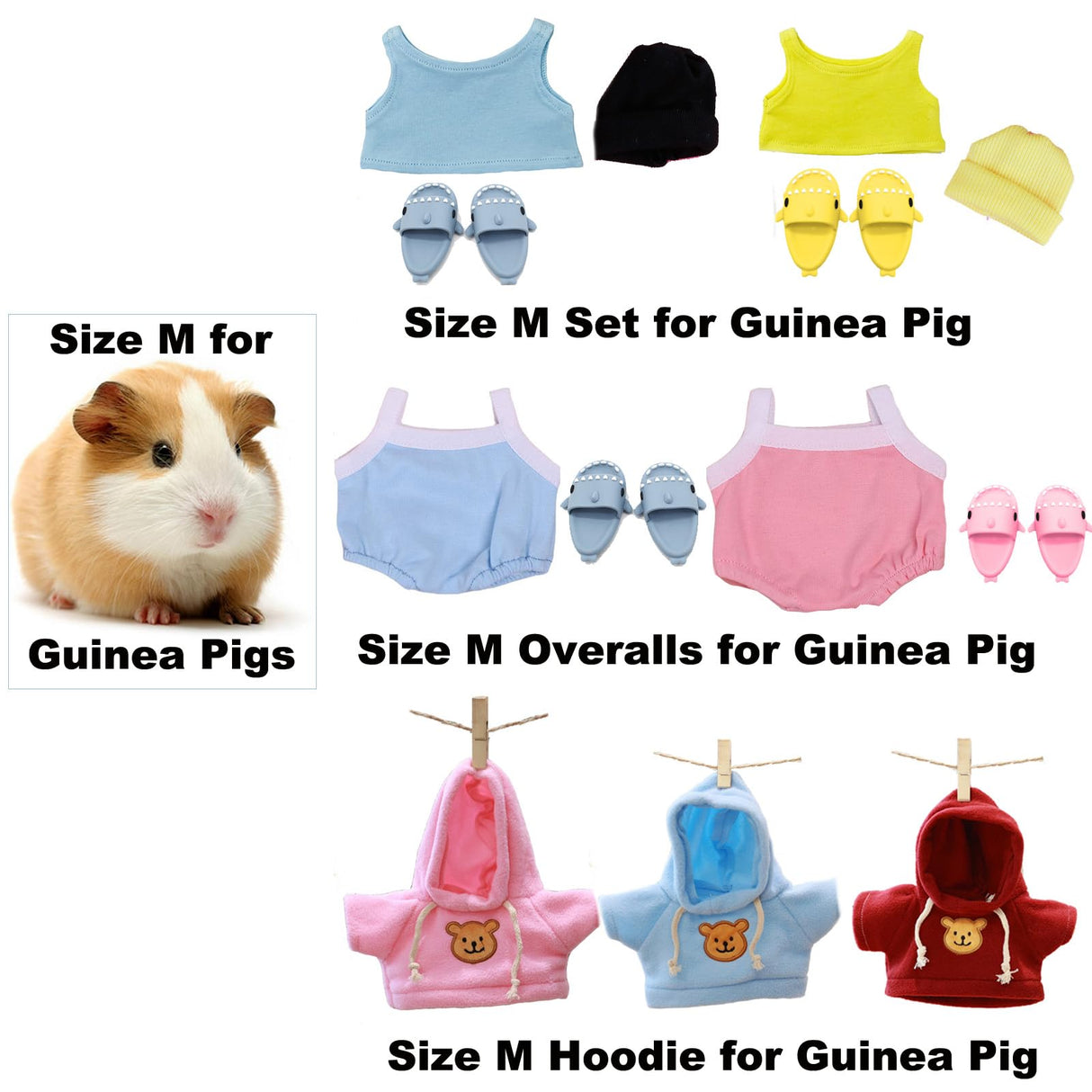 KnocKconK Hamster Costume Set with Shirt, Hat, Shoes, Small Animal Cute Shark Slipper for Real Pets, Cute Mini Rat Holiday Party Clothes, for Fun, Photos. (Purple)