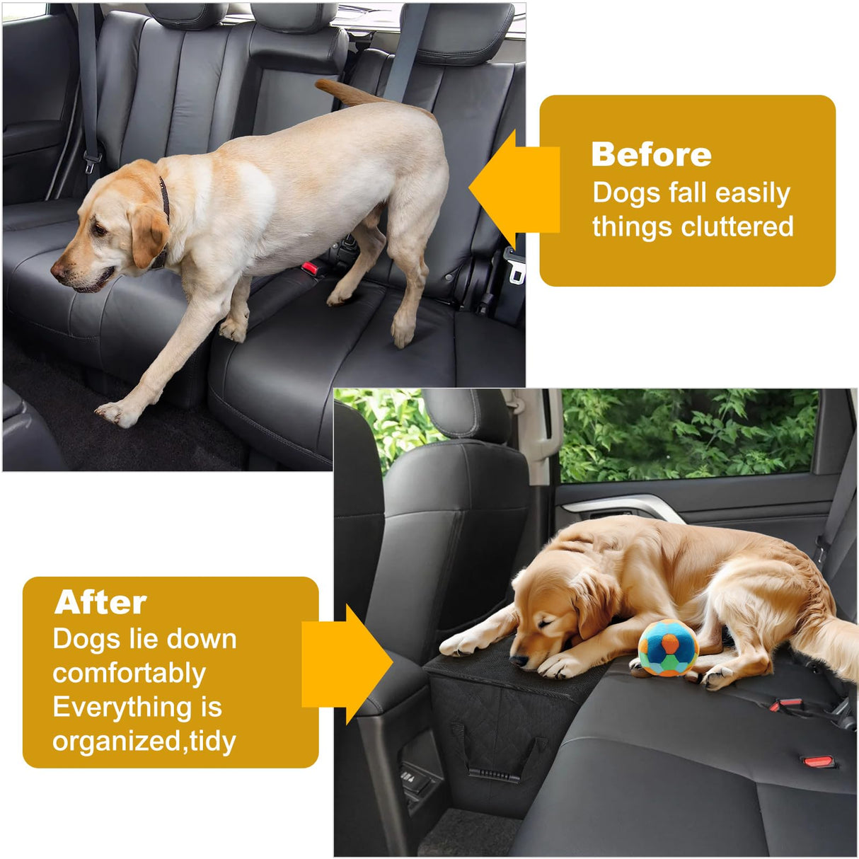 CEMOFE Car Seat Extender for Large Dogs, Front & Back Seat Extender for Dogs up to 200 LBS with Storage for Large Trucks, Gap Filler Prevent Pets from Falling