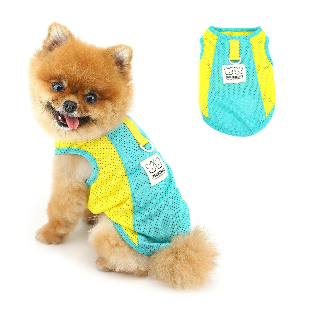 PAIDEFUL Breathable Mesh T-Shirt for Small Dogs Summer Doggie Cool Vest Soft Lightweight Puppy Tee Shirts Sleeveless Pet Tank Top Sweatshirts Cozy Chihuahua Clothes Cat Apparel D-Ring,Green,L