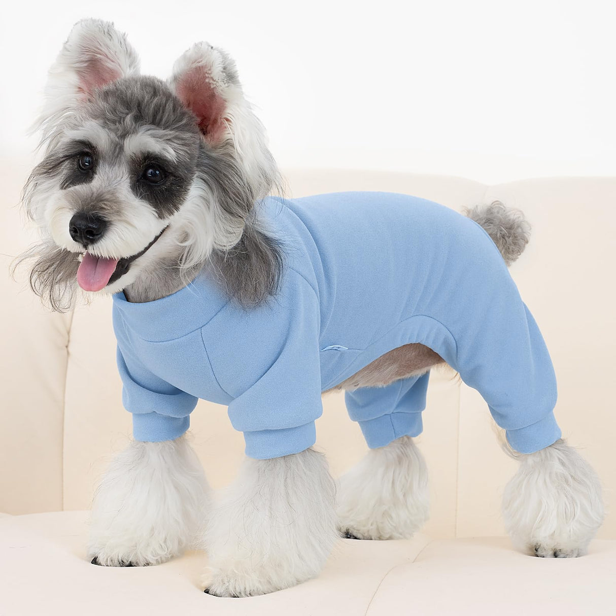 XPUDAC 3 Pack Fleece Dog Pajamas Winter Dog Clothes for Small Medium Dogs Boy Girl Warm Soft Puppy Outfit Pet Costume, Light Sky Blue, Navy, Light Gray, 2XL