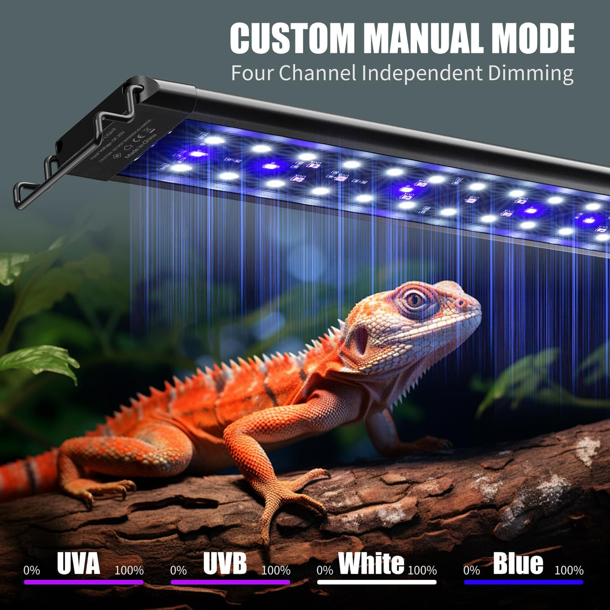 EnchOrch 18-Inch LED UVA UVB Light for Reptiles with Controller, Full Spectrum UVA & UVB Reptile Light with Auto 24-Hour Cycle Timer & 10 Dimmable for Bearded Dragons, Turtles, Frogs, Snakes, Plants
